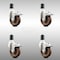 Service Caster 4 Inch 316SS High Temp Glass Filled Nylon 1-1/2 Inch Stem Caster Set Lock Brake SCC-SS316TTLEX20S414-GFNSHT-112-4 - alternate 1